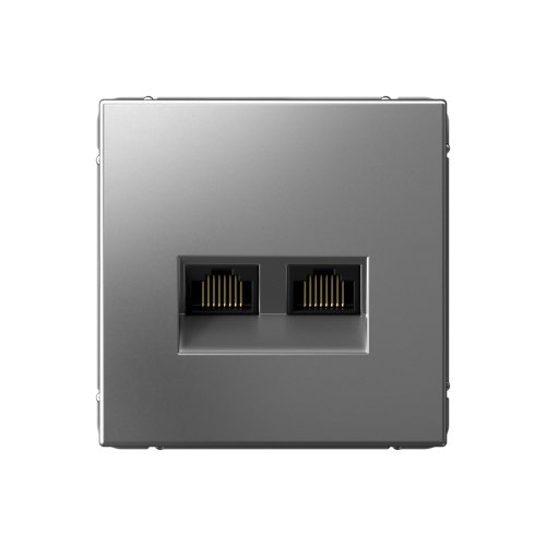 Розетка компьютерная без рамки Systeme Electric ArtGallery  2-м. RJ45 CAT 6А сталь картинка